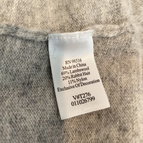 Coldwater Creek Lambswool Angora Sweater Crochet Trim - Picture 10 of 10